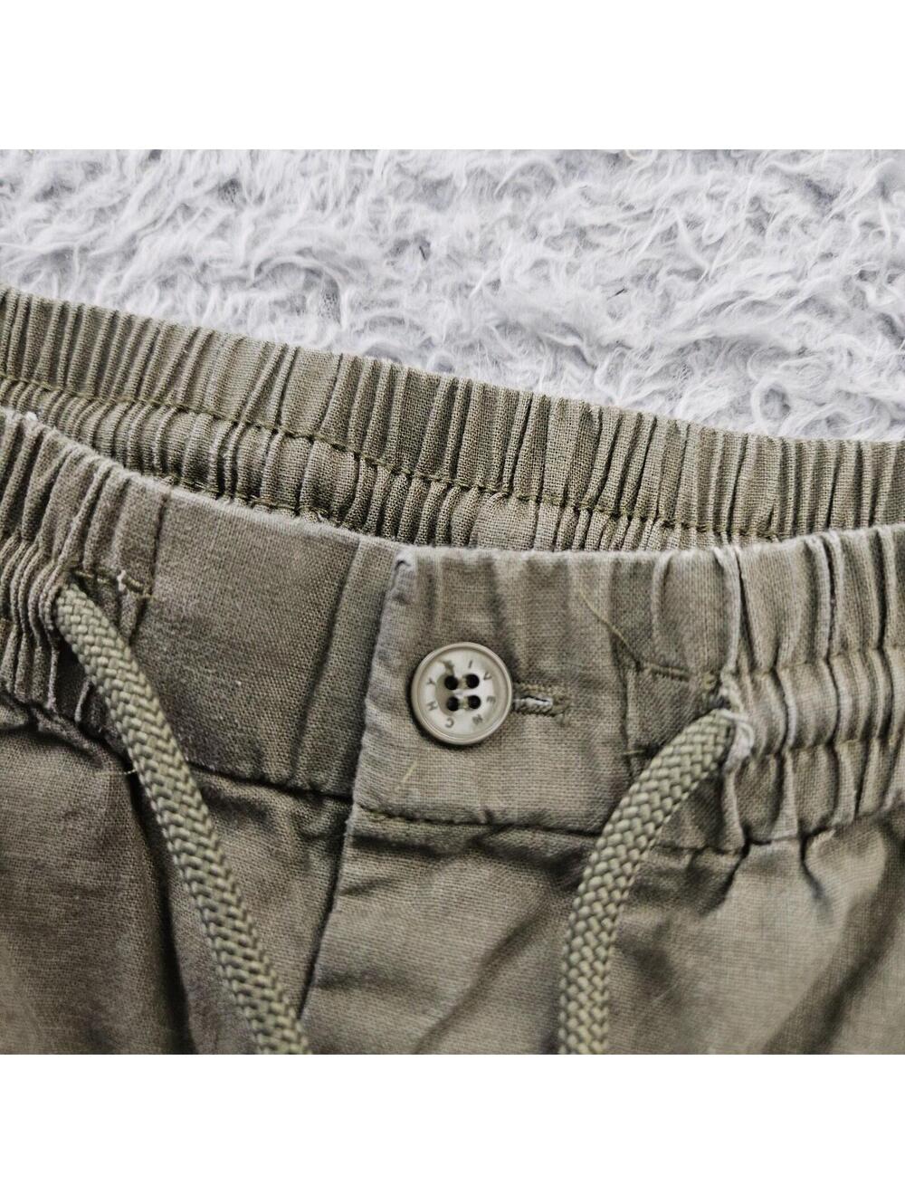 GIVENCHY Shorts 65% Linen Blend Small (Fits 28-32x8) Green Lightweight Drawstrin - Picture 3 of 14